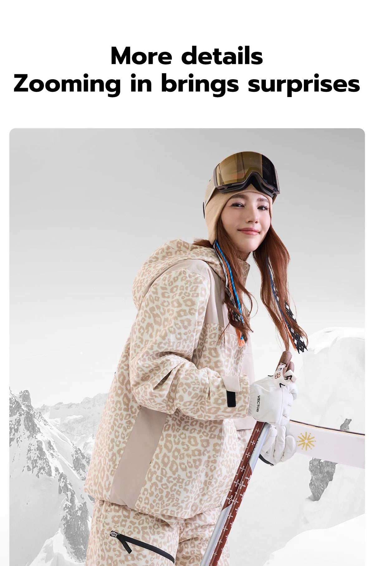 VECTOR Men Women 3L Cotton Ski Jacket Ski Pants Warm Windproof Winter Overalls Waterproof Outdoor Sports Clothing Snowboard