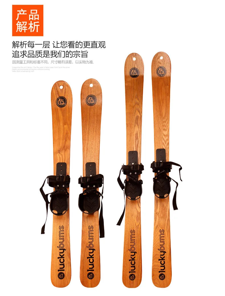 스키 Skis Manchurian Ash Wooden Snowboard Double Board Adults and Children Universal Snowboard Set Window Display лыжи горные