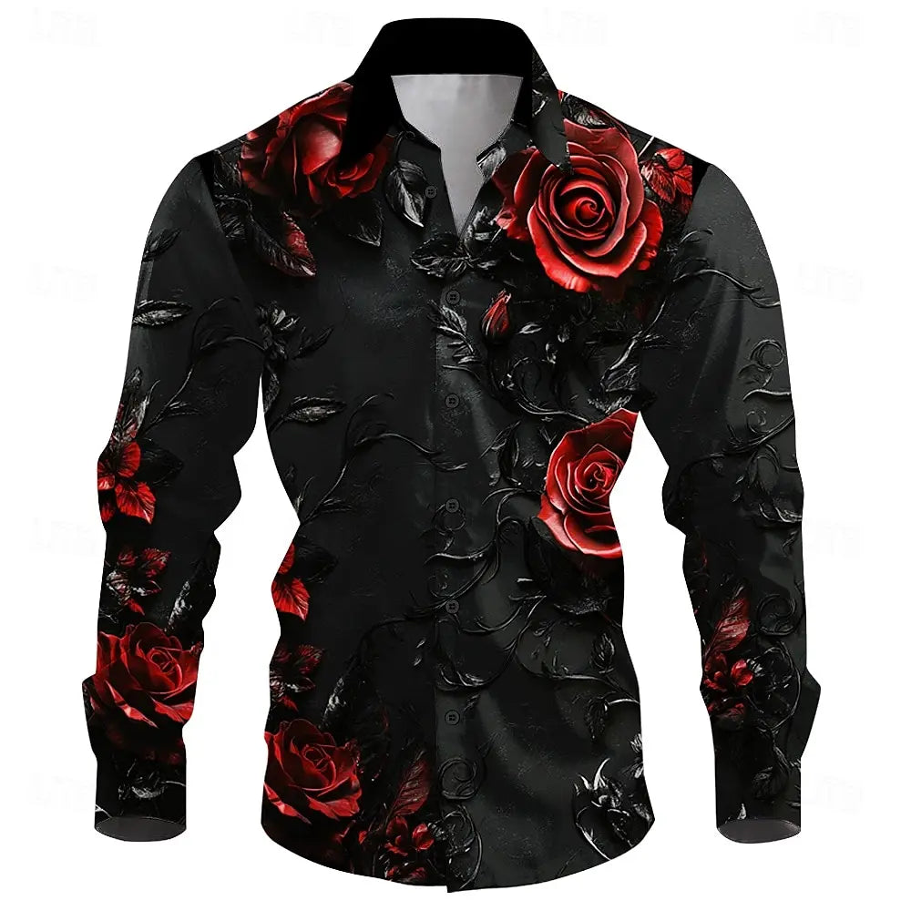 Men's casual outdoor street long sleeved 3D shirt, soft and comfortable, new three-dimensional fashion