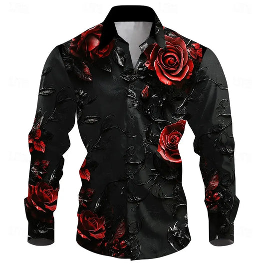 Men's casual outdoor street long sleeved 3D shirt, soft and comfortable, new three-dimensional fashion