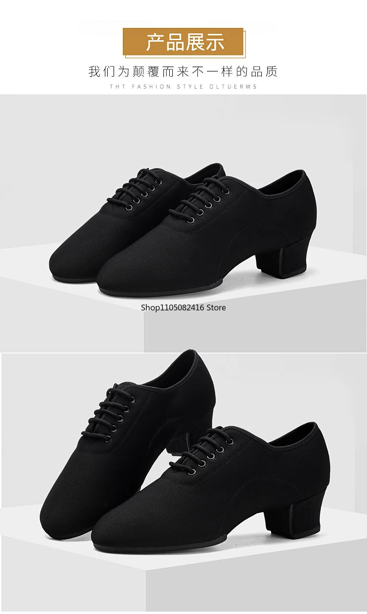 Mens Dance Shoes  Outdoor Indoor Ballroom Waltz Dance Shoes Adult Black Tango Jazz Modern Dance Shoes