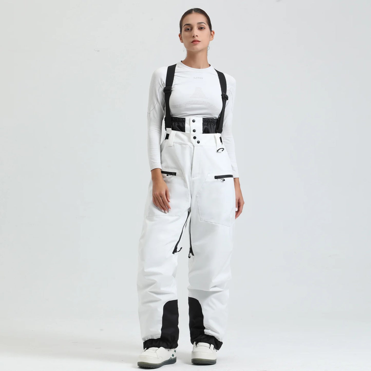 Gsou Outdoor Sport Mountain Female Ski Pants Winter Waterproof Men Women Snowboard Overalls Suspender Snowpants Warmth -40 degre