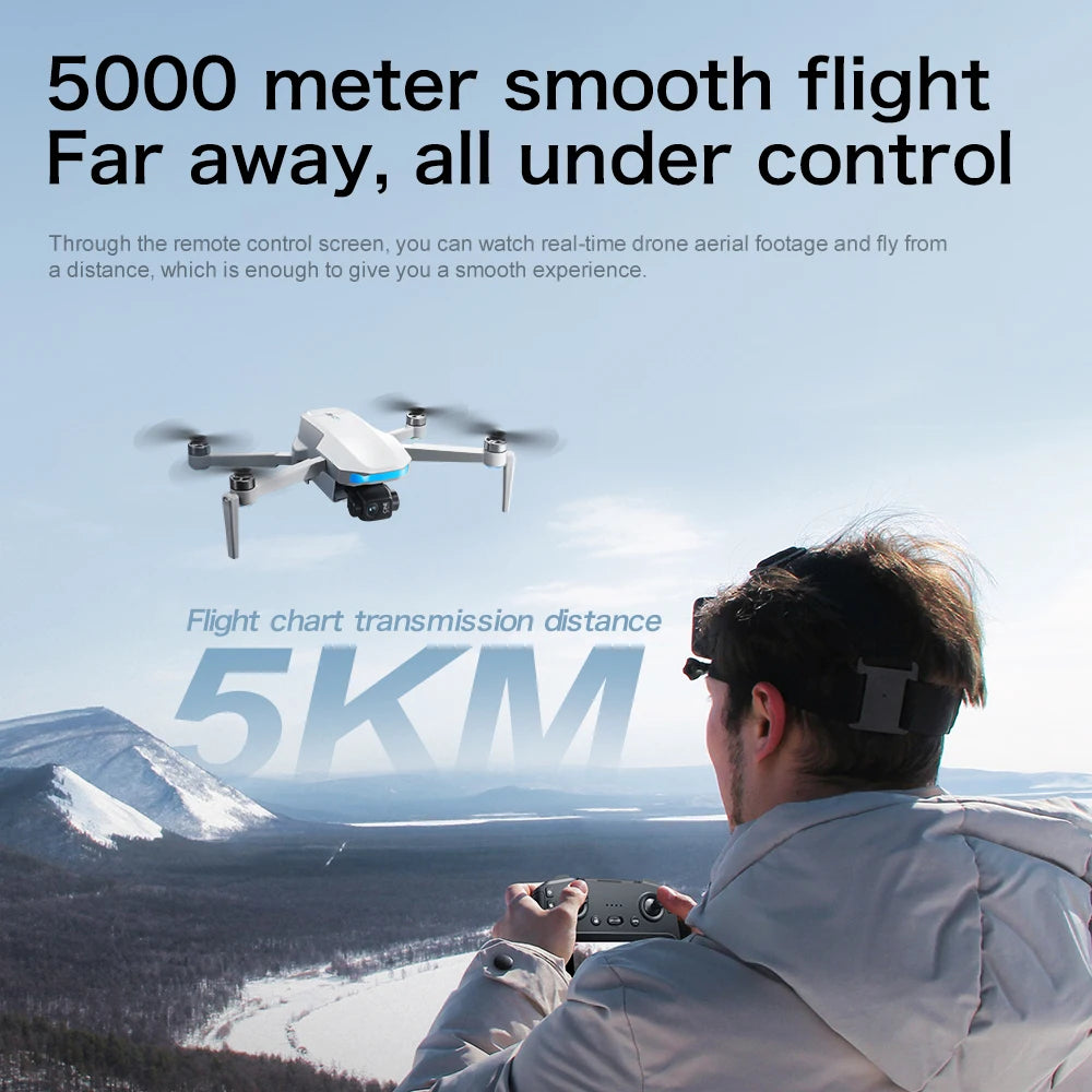 S-X1 MAX GPS Drone 4K Camera 3-Axis Gimbal EIS 5KM Digital Transmission Brushless Motor Quadcopter with 4.5" Screen Remote 231g
