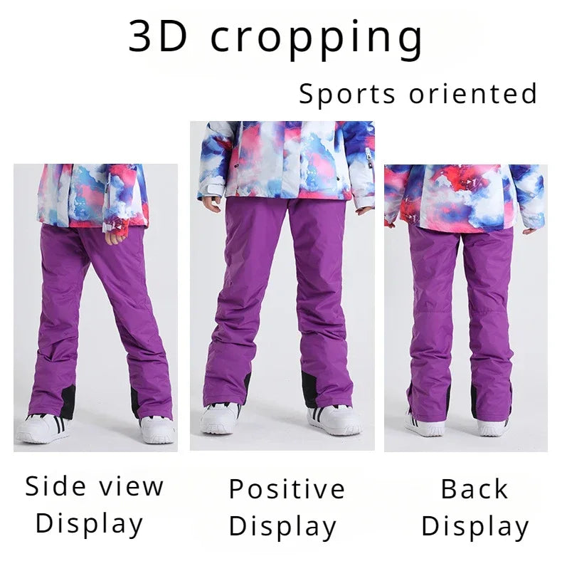2025 Women Skiing Pants Winter Outdoor Overalls Windproof Waterproof Snow Trousers Adult Warm Ski Pants Snowboard Sport Clothing