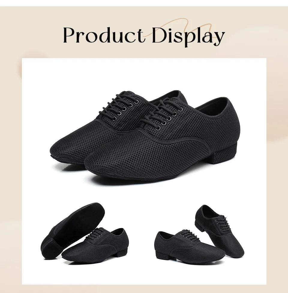 Men's Modern Jazz Sneaker for Men Boys Professional Black White Latin Salsa Shoes Plus Size Low Heel Tango Ballroom Dance Shoes