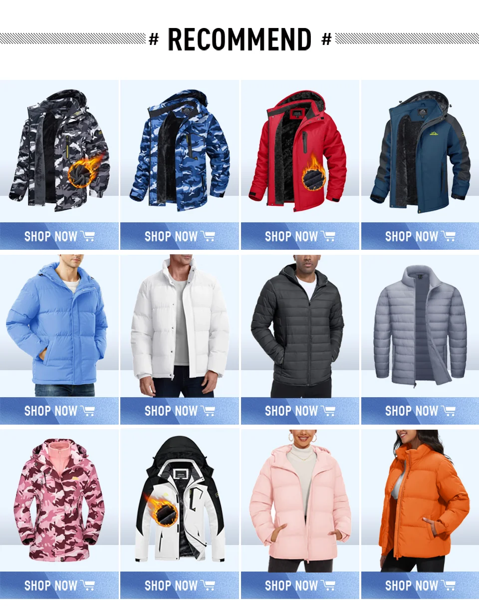 TACVASEN Winter Fleece Lining Jackets Waterproof Mens Ski Snowboard Parka Windproof Removable Hoodie Coats Casual Windbreaker