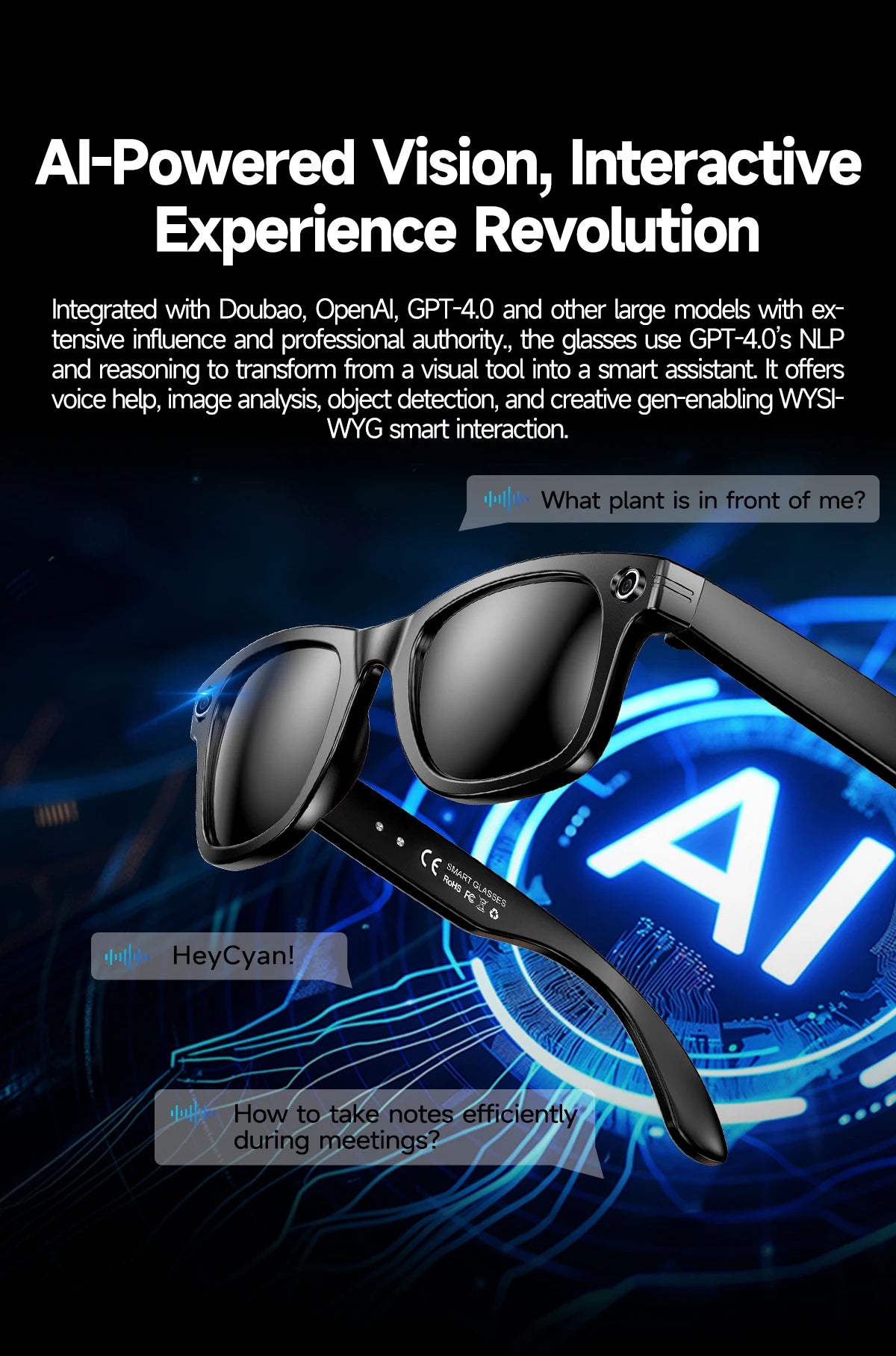 Tavyu Smart Glasses HD 8K Photochromic Lens Bluetooth Call WIFI Transmission Music Translate Video Recording Camera Glasses Men