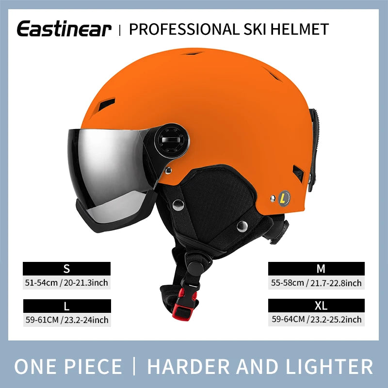Eastinear's New Lightweight All-in-one Goggles Ski Helmet Men's and Women's Children's Outdoor Skiing and Snowboarding Equipment