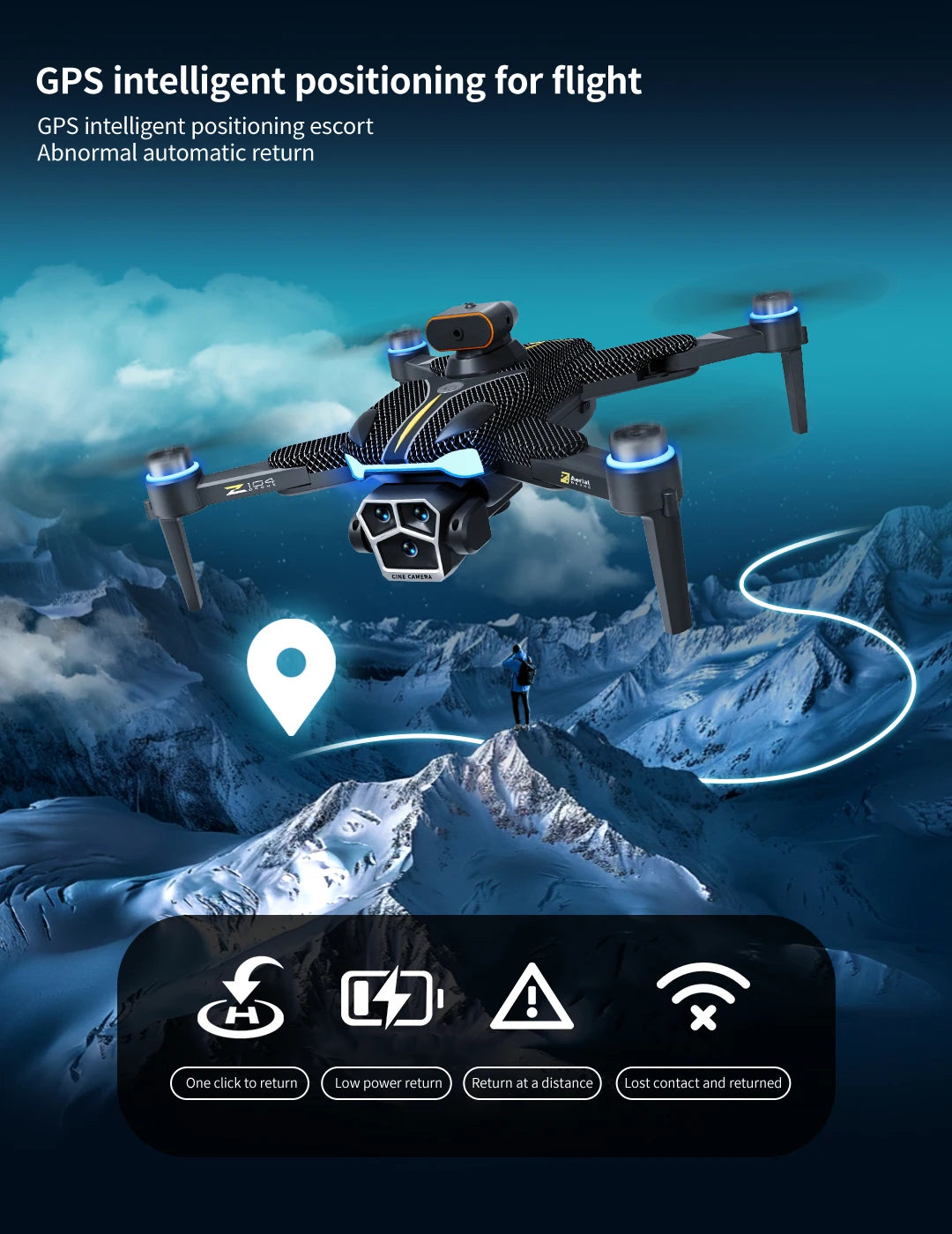 For Xiaomi Z104 GPS positioning Drone 8K HD Aerial Photography Dual Camera Brushless Quadrotor Obstacle Avoidance Aerial RC UAV