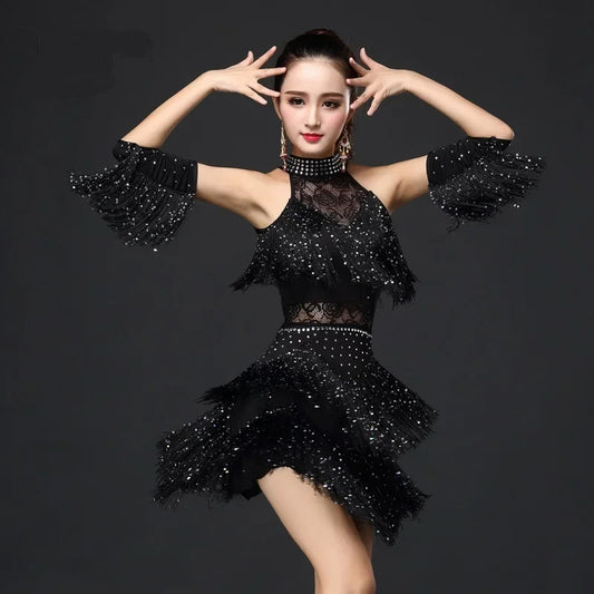 2026 New Latin Dance Dress Women/Girls/Lady New Sexy Fringe Salsa/Ballroom/Tango/Cha Cha/Rumba/Samba/Latin Dresses For Dancing