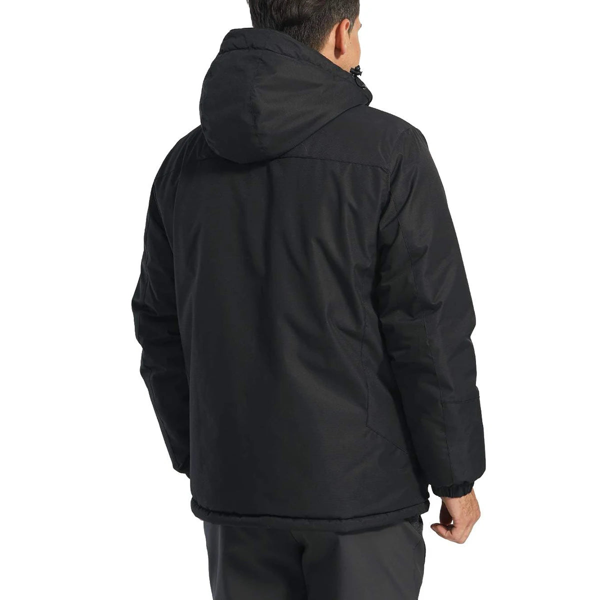 TACVASEN Men's Fleece Lined Skiing Jacket Windproof Detachable Hood Winter Thicken Warm Parkas Waterproof Outdoors Working Coat