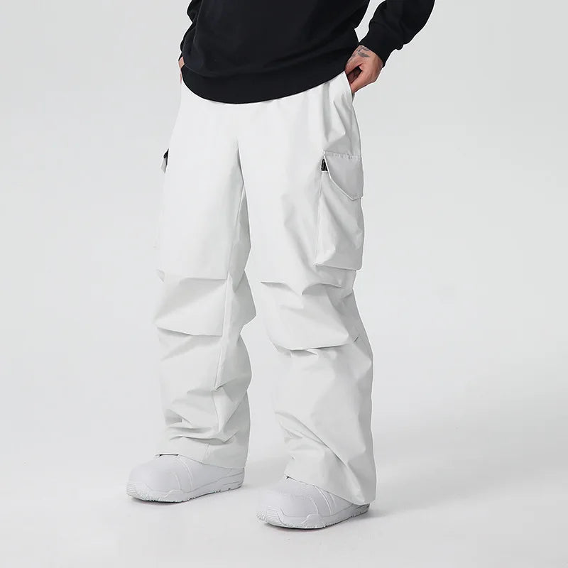 New Men Skiing Pant Solid Sport Warm Windproof Breathable Outdoor Ski Pants Pocket Waterproof Snow Women Adult Snowboard Pant