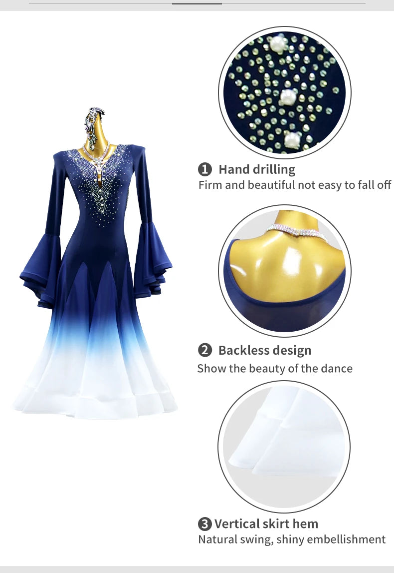 2026 Girls Prom Dancewear New Modern Dance Dress Waltz Competition Costume Wedding Party Suit Valsa Women Ballroom Stage Clothes