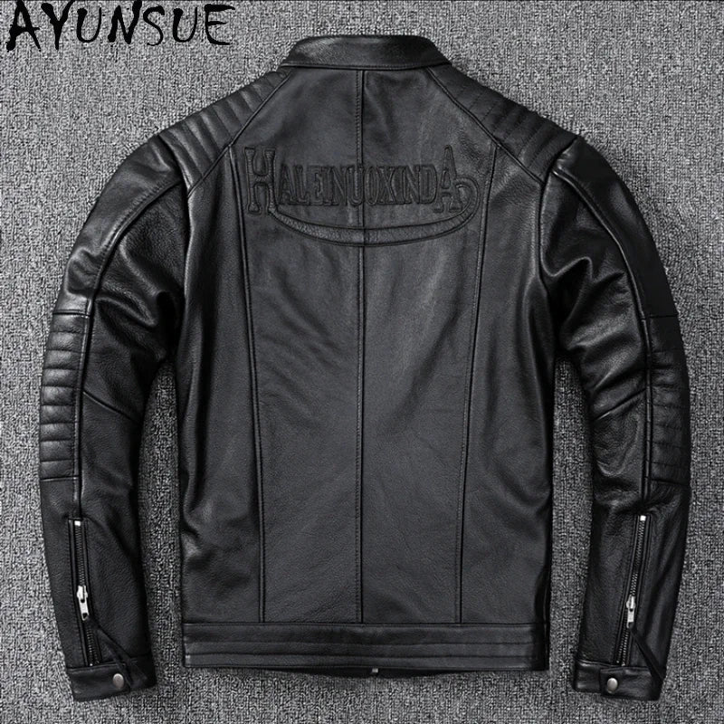 Mens Leather Jacket Autumn Men Clothing Handsome Motorcycle Jackets Two Colors Short Coats Kurtka Męska Skórzana Slim
