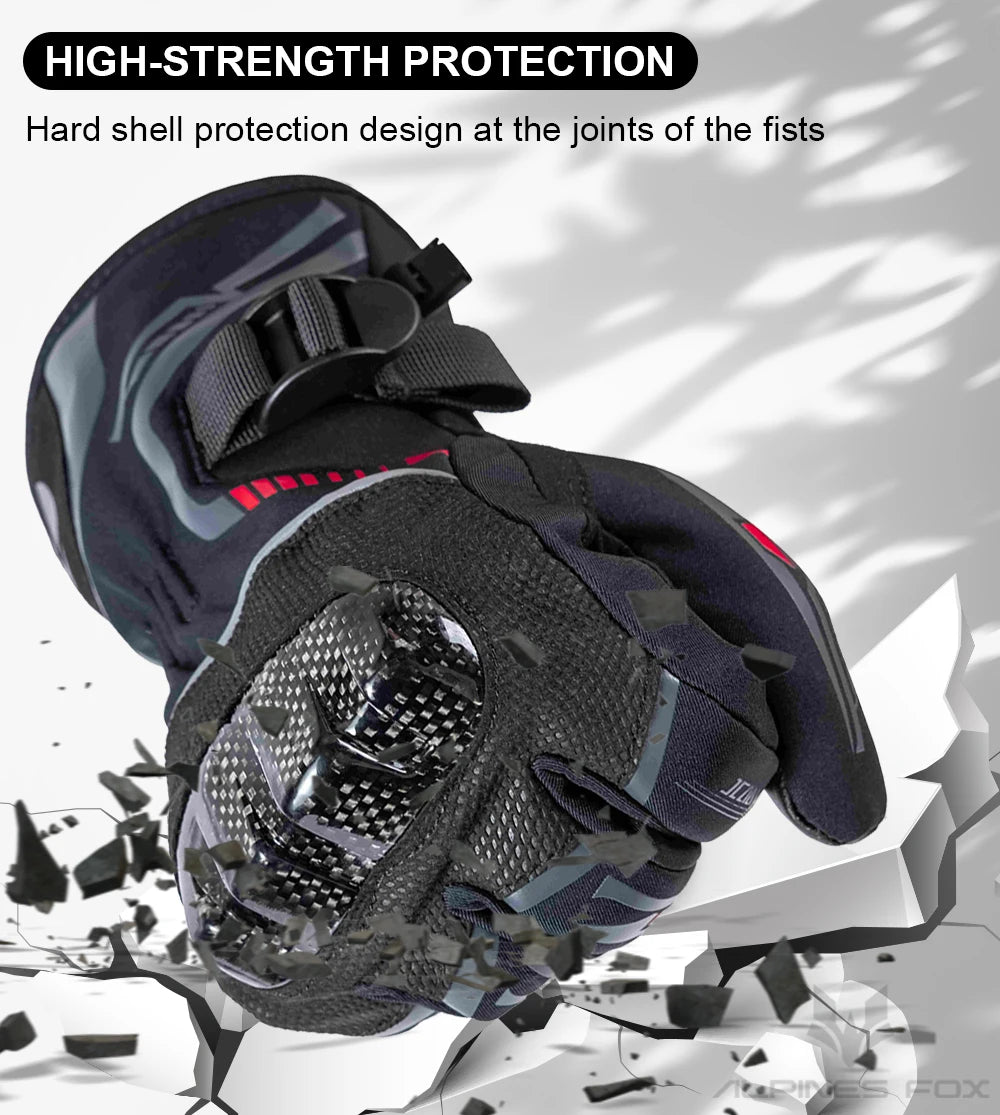 2025 Winter Men Motorcycle Gloves Women Waterproof Warm Moto Guantes Touch Screen Motorbike Riding Glove Carbon Fiber Protective