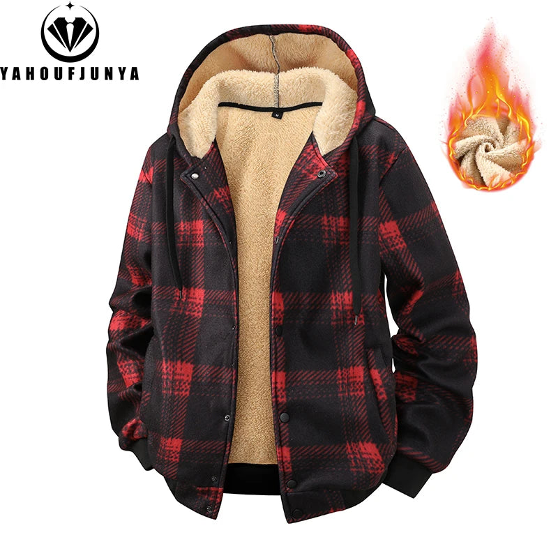 Spring Autumn Men Outdoor Leisure Windbreak Hooded Jacket Men Fleece Warm Solid Color Fashion Brand Jacket Coat Male Clothing