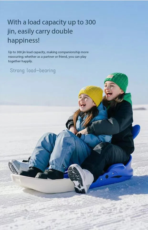 High back snowboard, children's thick and wear-resistant snow toboggan, snowboard, sled, outdoor skateboard, ice skates