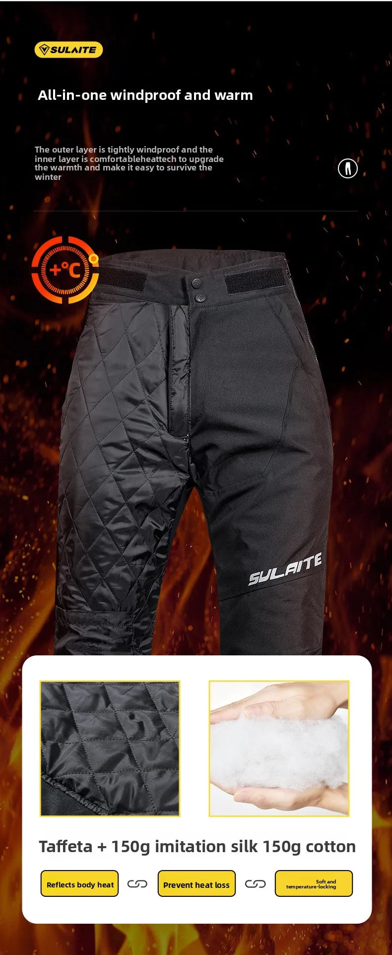 Winter Warm Motorcycle Riding Pants Quick Release Windproof Anti-Fall Wear-Resistant Motorcycle Pants for Riding