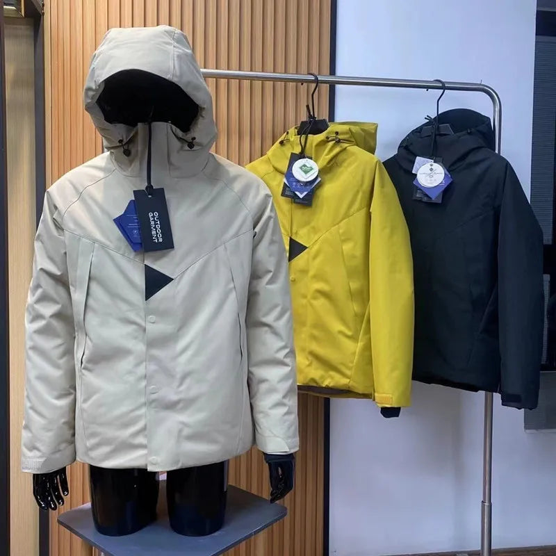 Four Season Waterproof Ski Jacket - Warm City Outdoor Jacket With Color Blocks, Windproof Tape Structure, Neutral Design