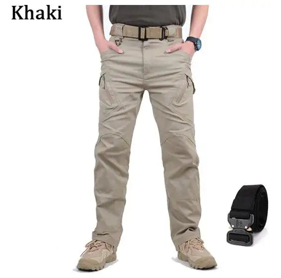 Mens Waterproof Cargo Pants Elastic Multiple Pocket SWAT Combat Trousers Outdoor Joggers Pant Tactical Hiking Hunting Pants Men