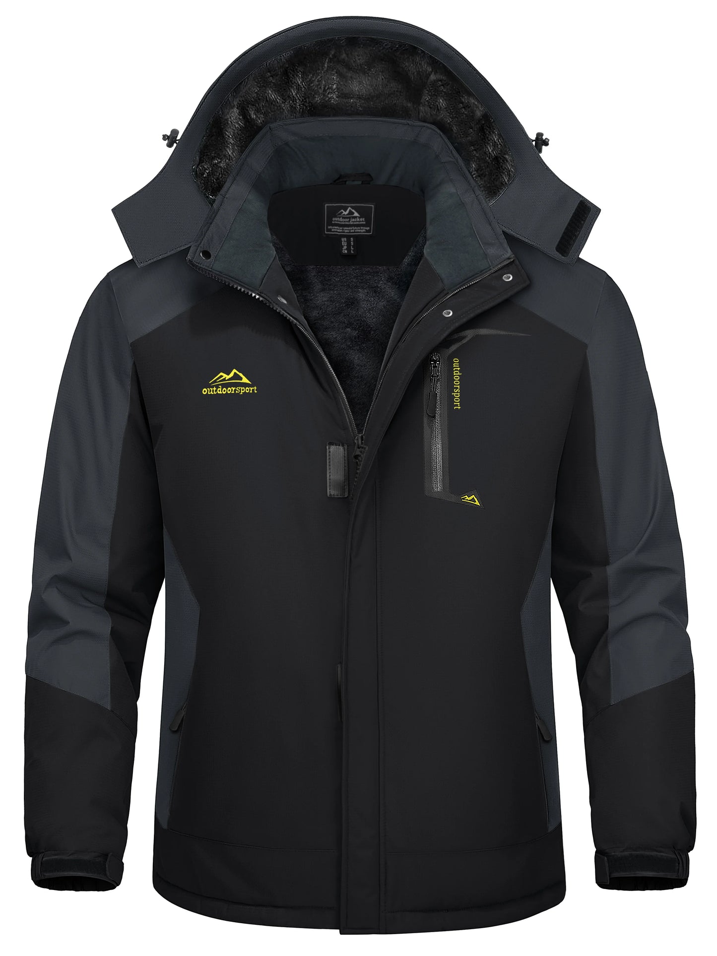 TACVASEN Winter Thicken Coats Mens Ski Snow Jacket Waterproof Fleece Insulated Jackets Outdoor Snowboard Warm Parka Raincoat