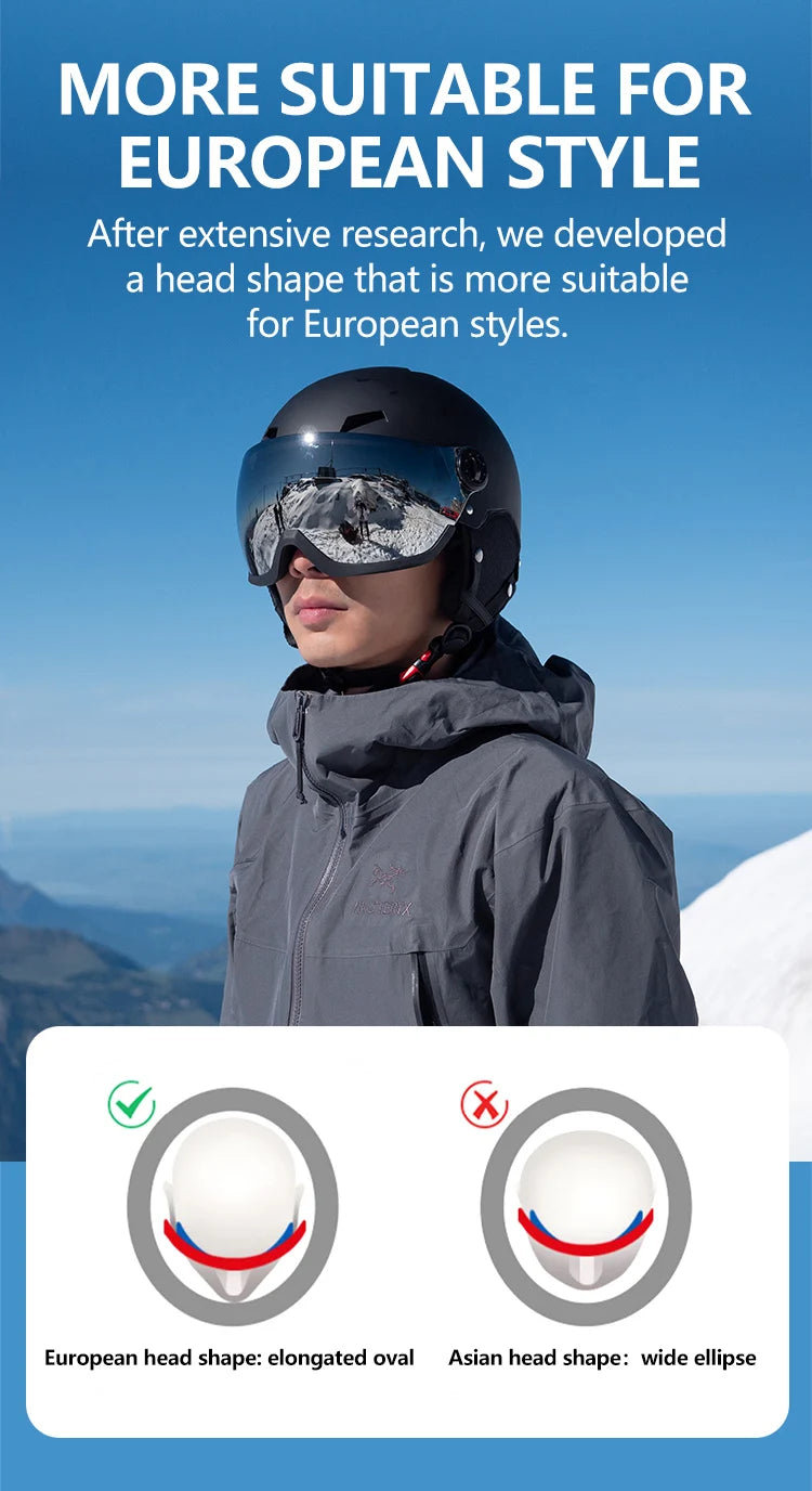 Eastinear's New Lightweight All-in-one Goggles Ski Helmet Men's and Women's Children's Outdoor Skiing and Snowboarding Equipment