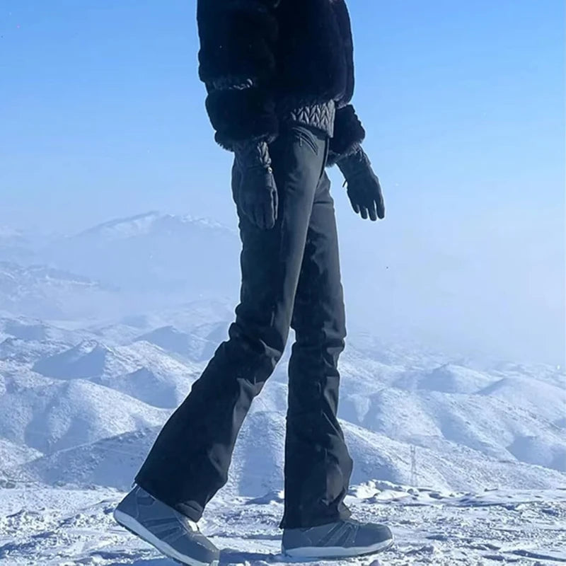 2025 GSOU SNOW Female Ski Pants Snow Slim Waterproof Insulated Windproof Winter Women Snowboard Pants Outdoor Sports Hiking Warm