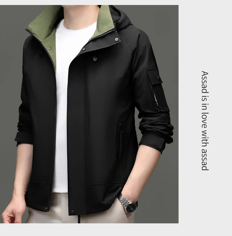 Top Grade Waterproof Designer Men Outdoor Jacket Soft Shell Autumn Windbreaker Casual Sports Coats Detachable Cap Outwear