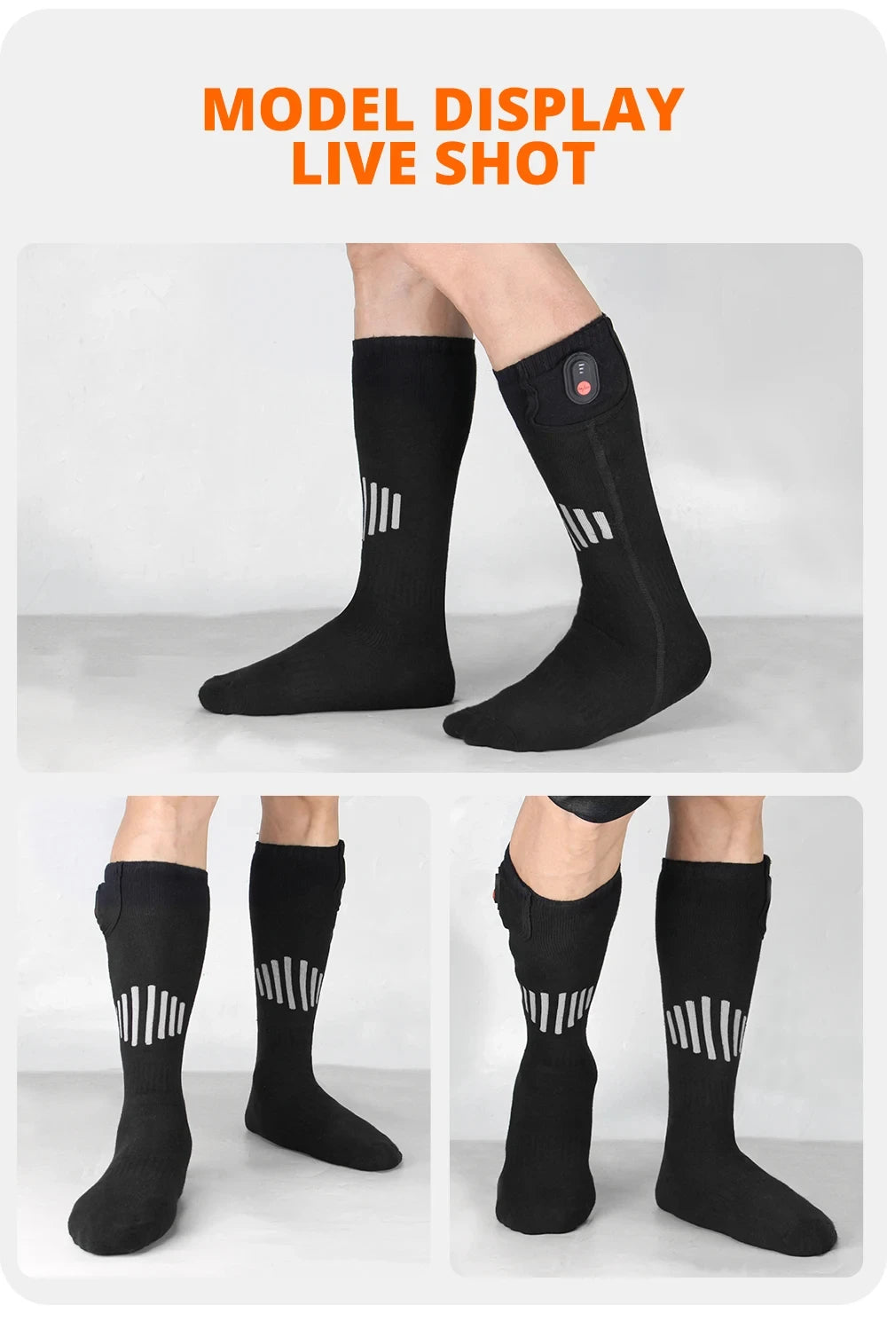 Heated Socks Winter Rechargeable 5000mah Electric Heated Skiing Socks Women Men Outdoor Skiing Socks Sports Foot Warm Equipment