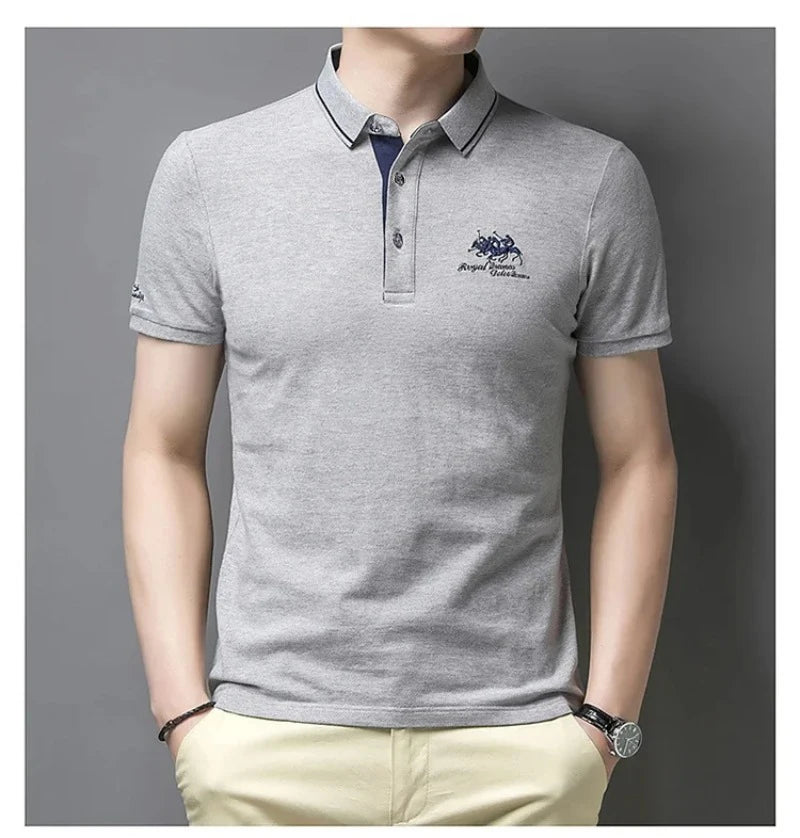 Summer Mens Short Sleeve Embroidered Polo Shirts Breathable Lightweight Shirt Luxury Top Casual Lapel T-shirt Men T Shirt Homme