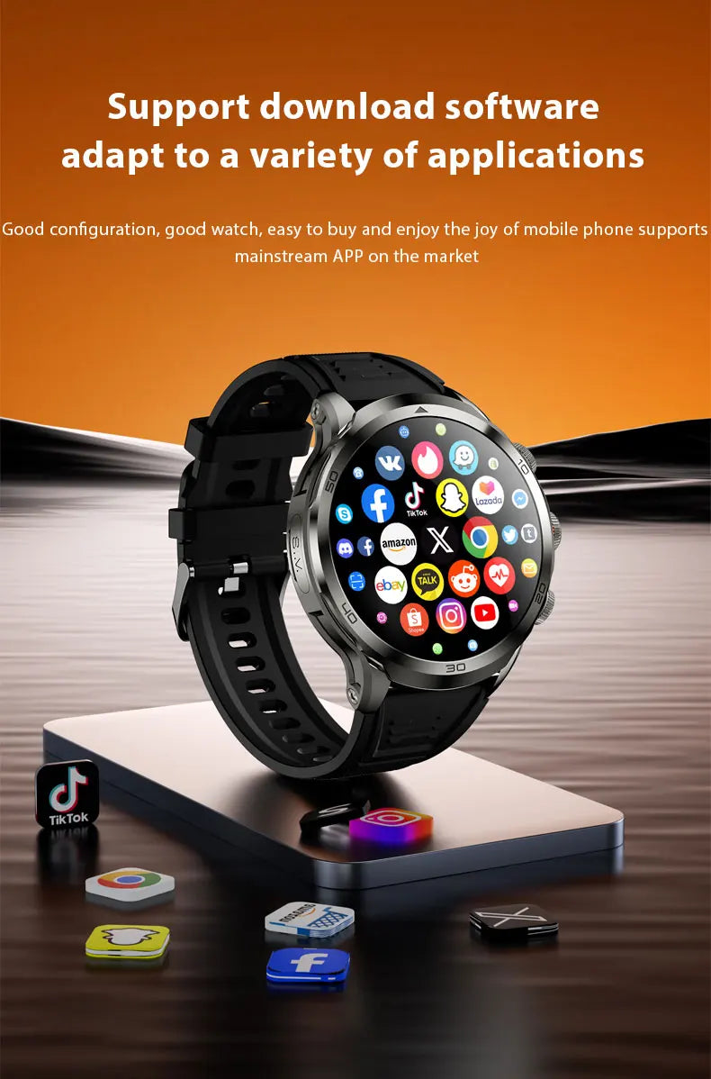 8GB+128GB H19 Smart Watch 1.95-inch Amoled Large Screen 190° Rotary Camera 1900Mah Battery GPS WIFI Android Smartwatch Men Adult