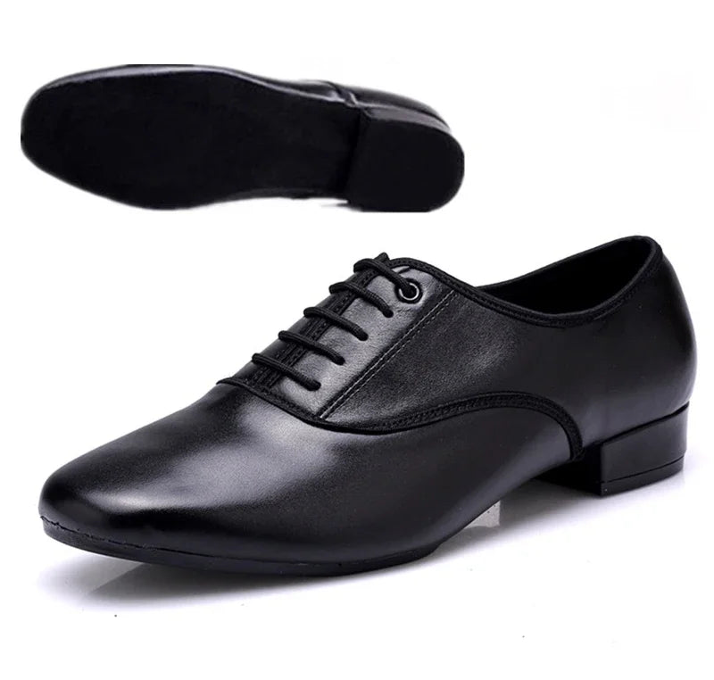Leather Men Dance Shoes Sports Square Shoe for Men Adult Soft Dance Latin Shoes Modern Waltz Male Sneakers Increase