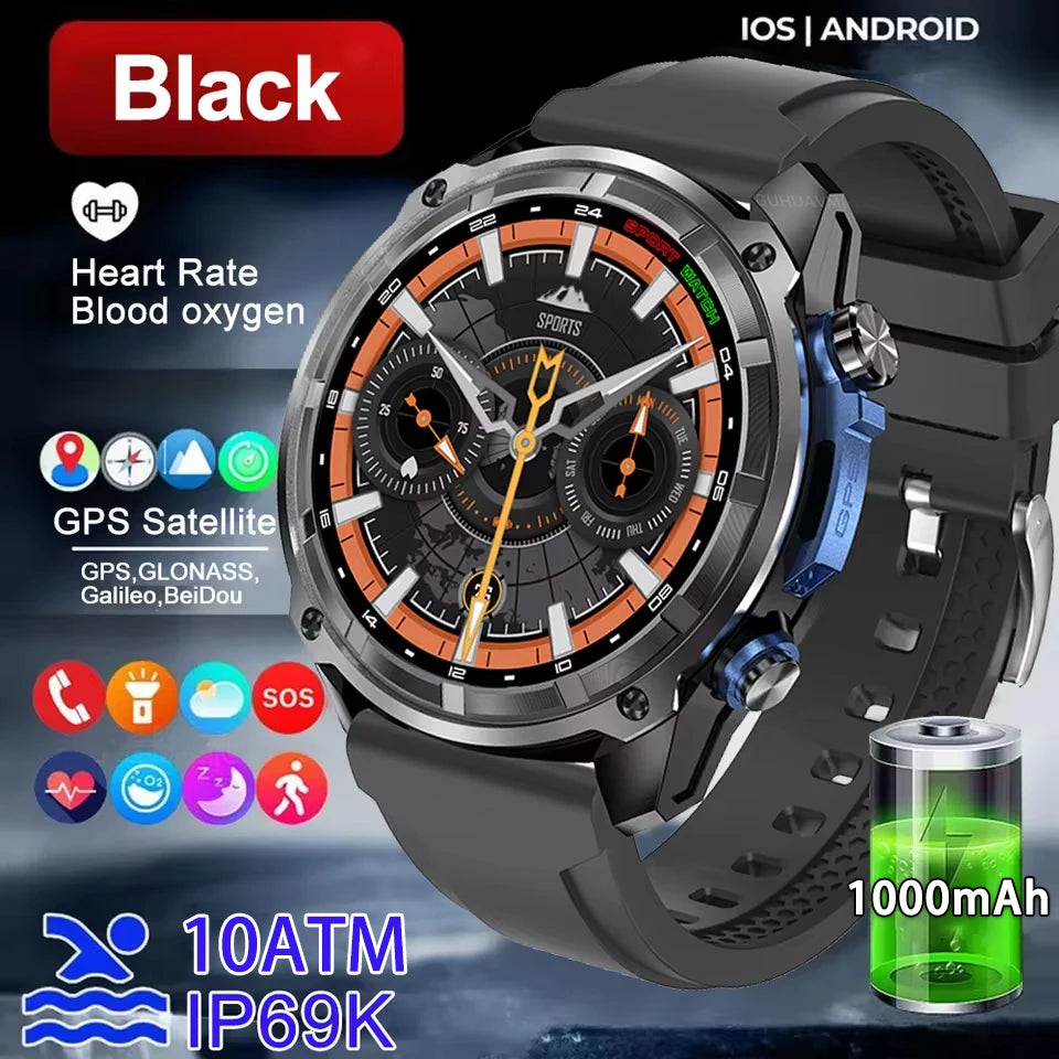 New Men GPS Offline Map Smart Watch Built-in GPS 4GB Memory HD Corning Gorilla Screen 10ATM Waterproof Bluetooth Call Smartwatch