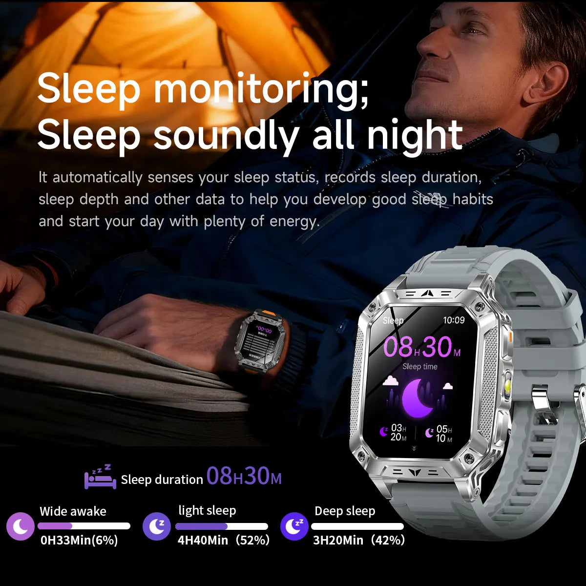 2026 HOT New 1400mAh Large Battery Smart Watch Military Quality 10ATM Waterproof Tactics 100+Sport Bluetooth call SmartWatch Men