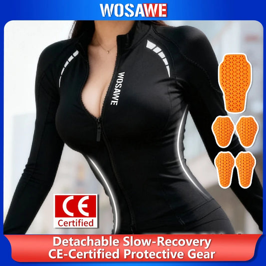 WOSAWE Woman Motorcycle Winter Jacket Thermal Windproof Clothing Body Riding Safety Coat Built-in Protective Pads and Warm