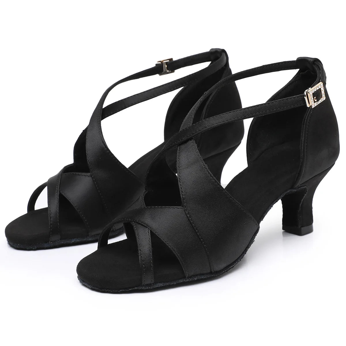 Latin Dance Shoes For Women Adults Soft Satin Breathable Sneakers Performance Shoes Cha Cha Fashion Social Dance Shoes Satin