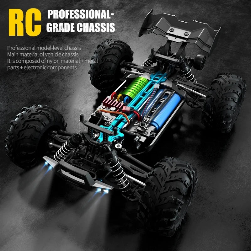 4WD 1:16 80KM/H Super Brushless 50KM/H Brushed RC Car 4x4 Off Road Remote Control High Speed Drift Racing Truck Toy Kids Adults