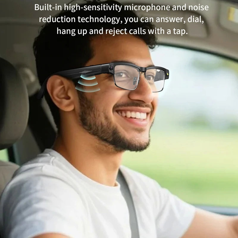 Lenovo HD AI Smart Glasses Photochromic Chat GPT Camera Bluetooth Call Voice Assistant Music Player Translation Semi-Rimless