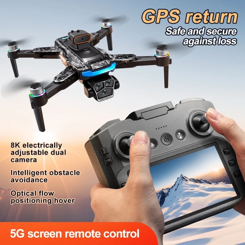 Upgrade A14 Pro Max Drone Aerial 8K HD Dual-Camera 5G WIFI GPS Brushless Motor Optical Flow Obstacle Avoidance RC Drone 10000M