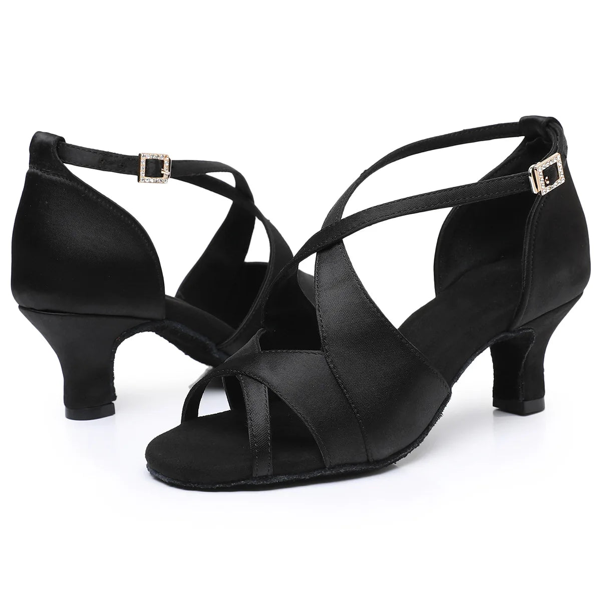 Latin Dance Shoes For Women Adults Soft Satin Breathable Sneakers Performance Shoes Cha Cha Fashion Social Dance Shoes Satin