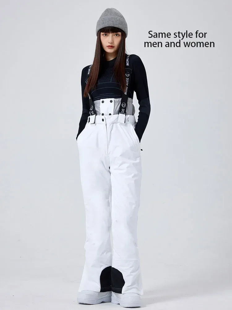 Outdoor Skiing Trousers Women Men's Ski Pants Winter Thickened Windproof Waterproof Warm 2025 Snowboarding Snow Strap Pants