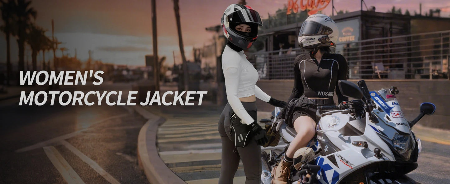WOSAWE Women Motorcycle Jacket Summer Motorcycle Pants CE Approved Full Body Armor Protection Moto Racing Clothing