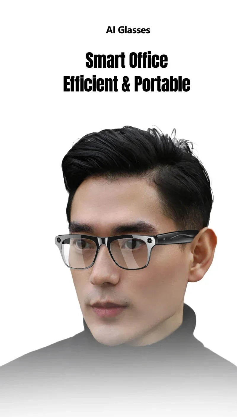 Lenovo 8K 4K AI HD Shooting Smart Glasses Multifunctional Camera Bluetooth Call Music VoicePlayer Translate Photochromic Glasses