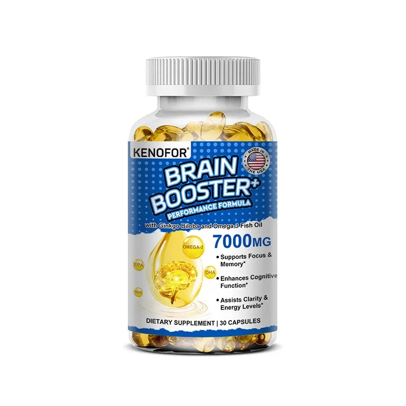 Omega 3 Fish Oil - 1200mg EPA + 600mg DHA, with 1600mg Ginkgo Biloba, for Heart Health, Brain & Immune System Health Supplement