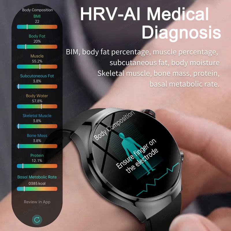 2026New high-end Smart Watch Men Women Health Measurement Blood Oxygen Bp physical examination call exercise ECG Smartwatch Man