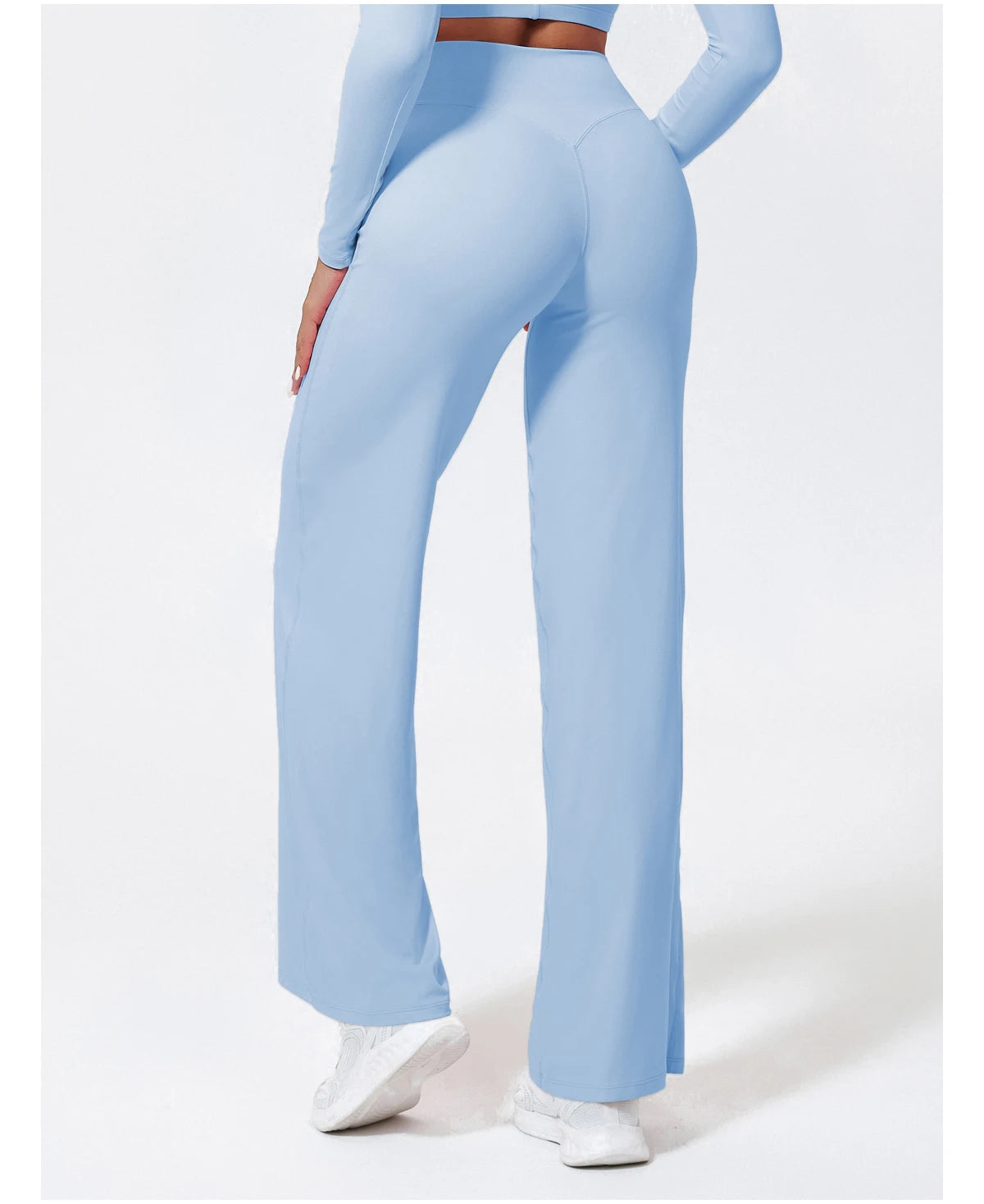 Hearuisavy Women Straight-Leg Sports Pants Gym Clothing Naked Feeling Compression Wide Leg Yoga Leggings Pilates Fitness Tights