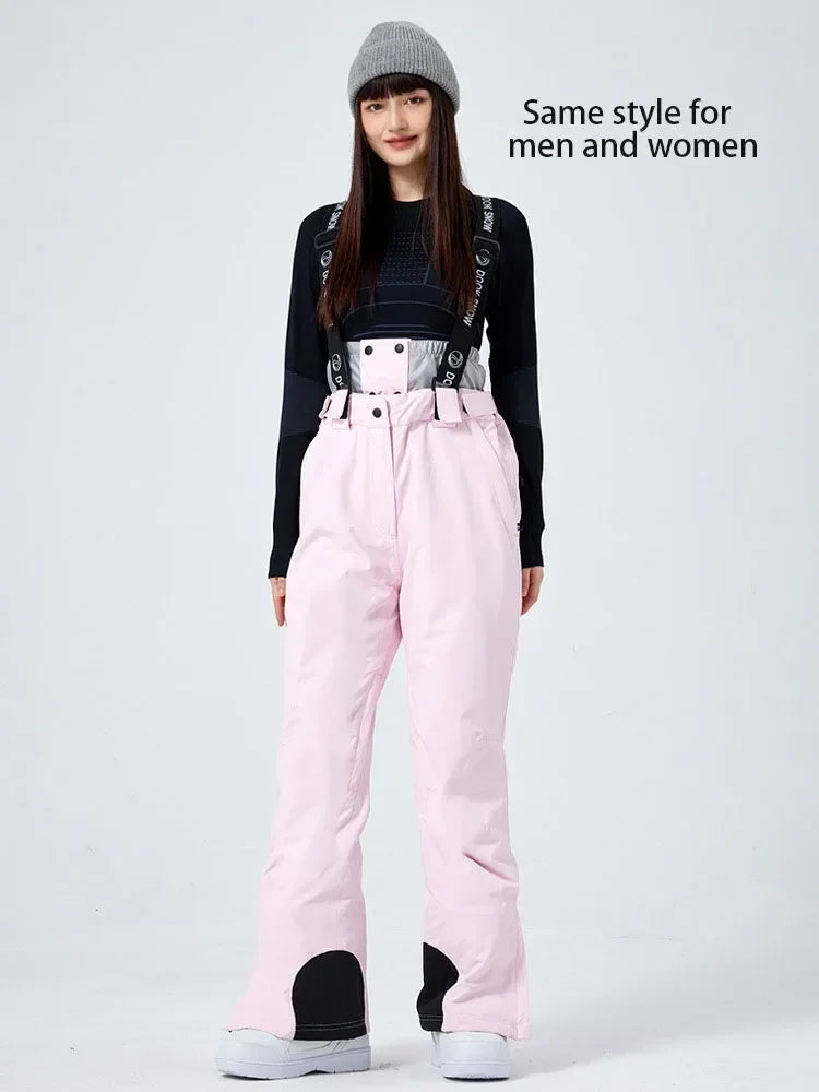 Outdoor Skiing Trousers Women Men's Ski Pants Winter Thickened Windproof Waterproof Warm 2025 Snowboarding Snow Strap Pants