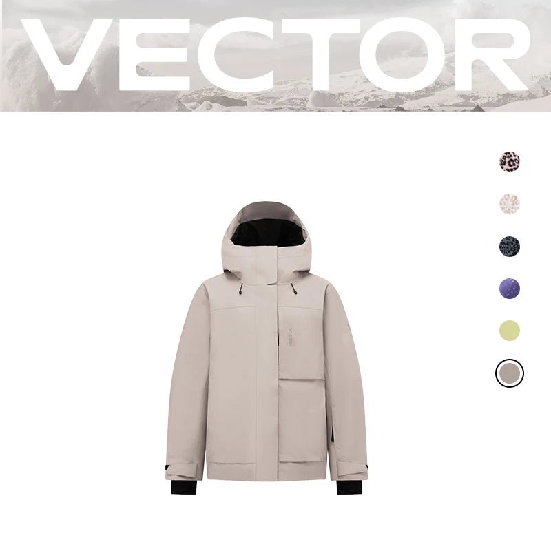 VECTOR Men Women 3L Cotton Ski Jacket Ski Pants Warm Windproof Winter Overalls Waterproof Outdoor Sports Clothing Snowboard