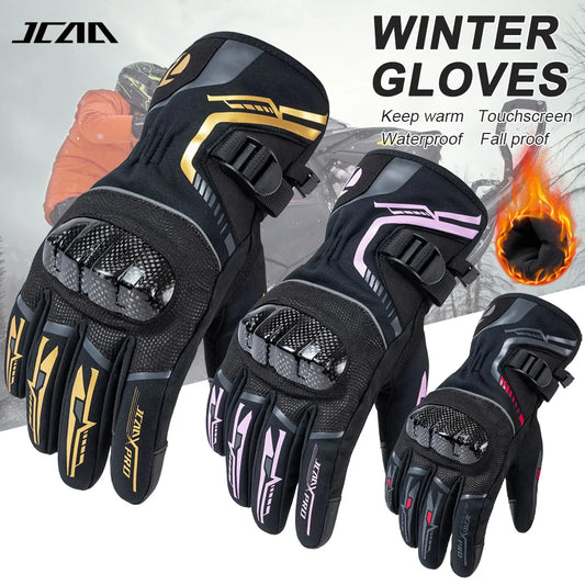 2025 Winter Men Motorcycle Gloves Women Waterproof Warm Moto Guantes Touch Screen Motorbike Riding Glove Carbon Fiber Protective