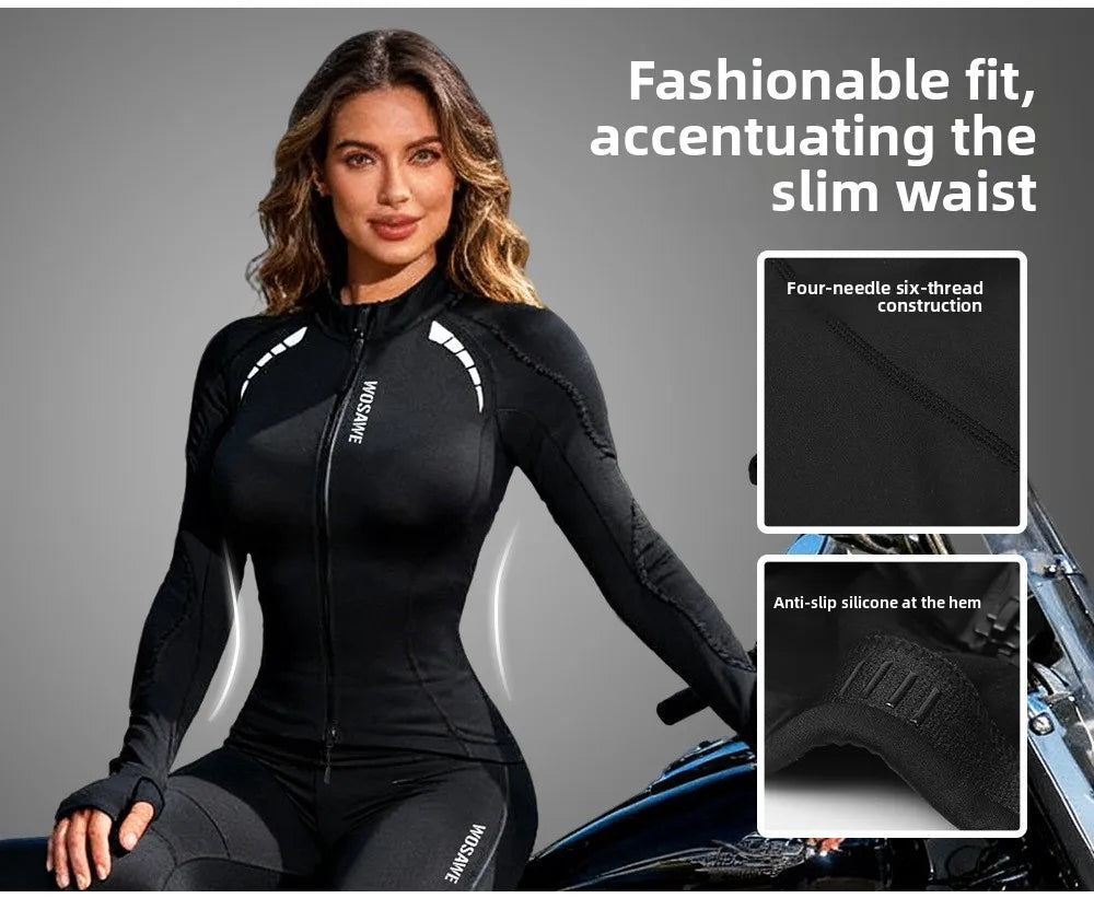WOSAWE Woman Motorcycle Winter Jacket Thermal Windproof Clothing Body Riding Safety Coat Built-in Protective Pads and Warm